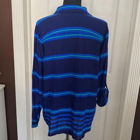 Old Navy Women’s Top Blouse Blue Green sz L NWT - Picture 4 of 7